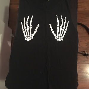 Black/ white Hands Off Muscle Shirt
